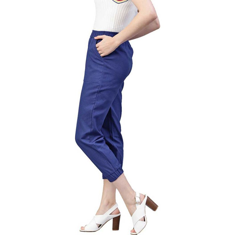 Women Cotton Blend Trousers Women Cotton Blend Trousers