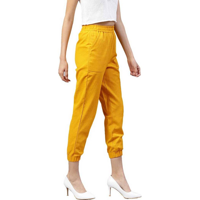 Women Cotton Blend Trousers Women Cotton Blend Trousers