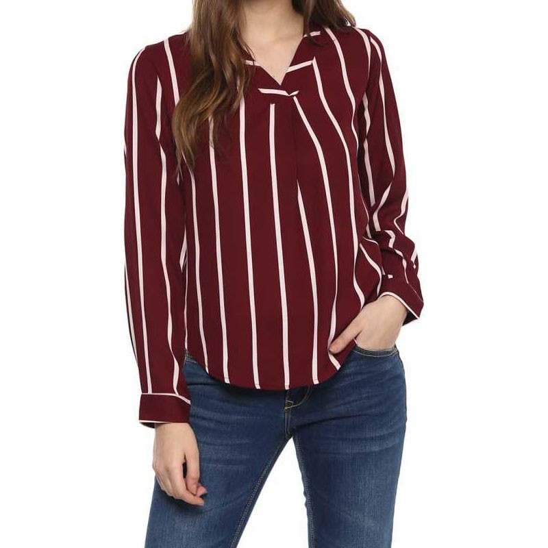 Formal Striped Women Top