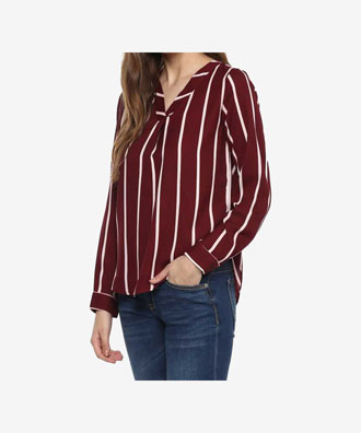 Formal Striped Women Top