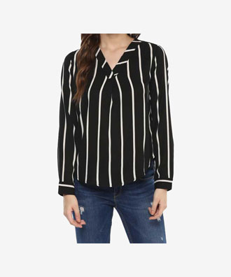 Formal Striped Women Top