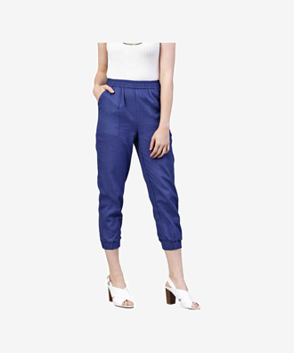 Women Cotton Blend Trousers