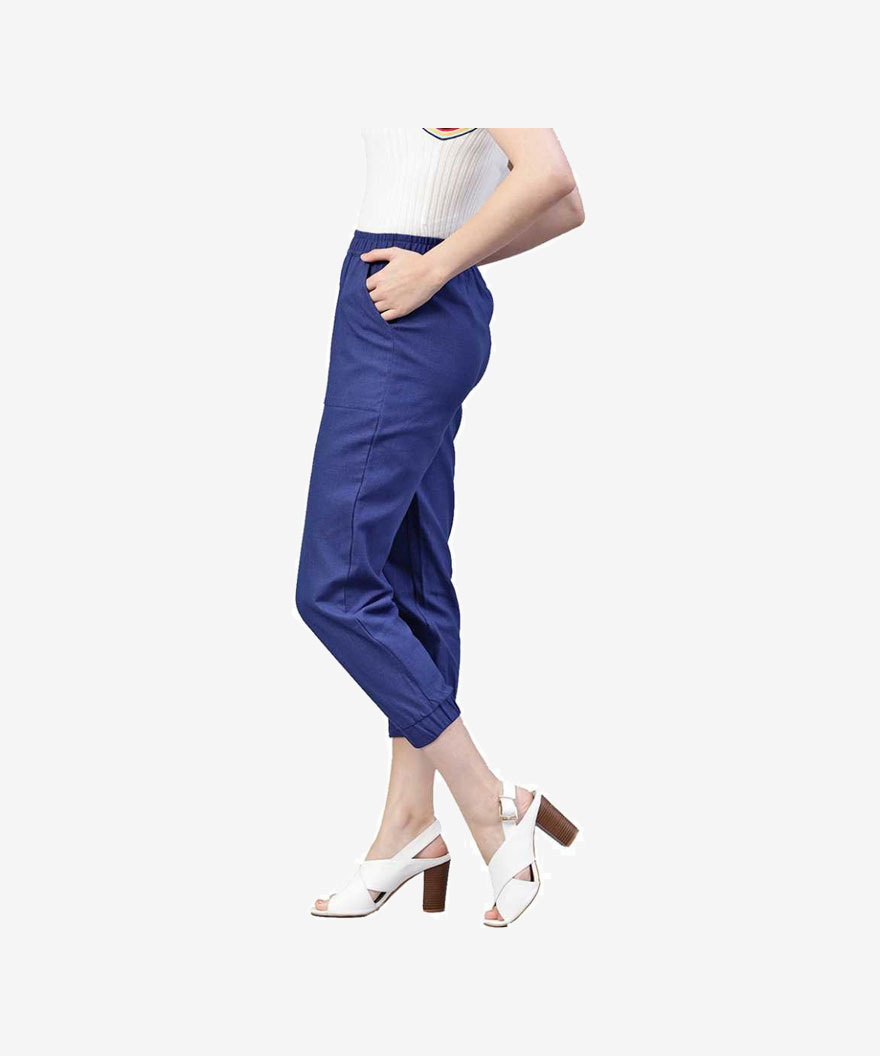 Women Cotton Blend Trousers