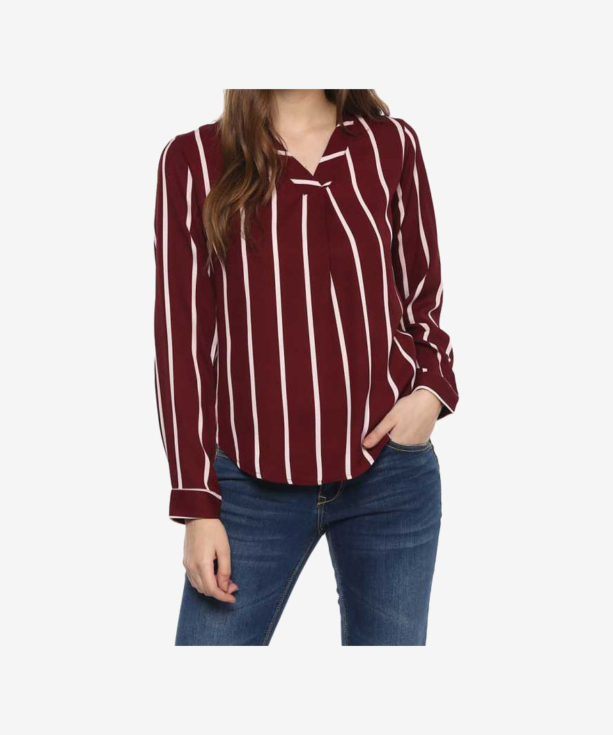 Formal Striped Women Top