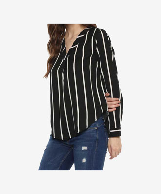 Formal Striped Women Top