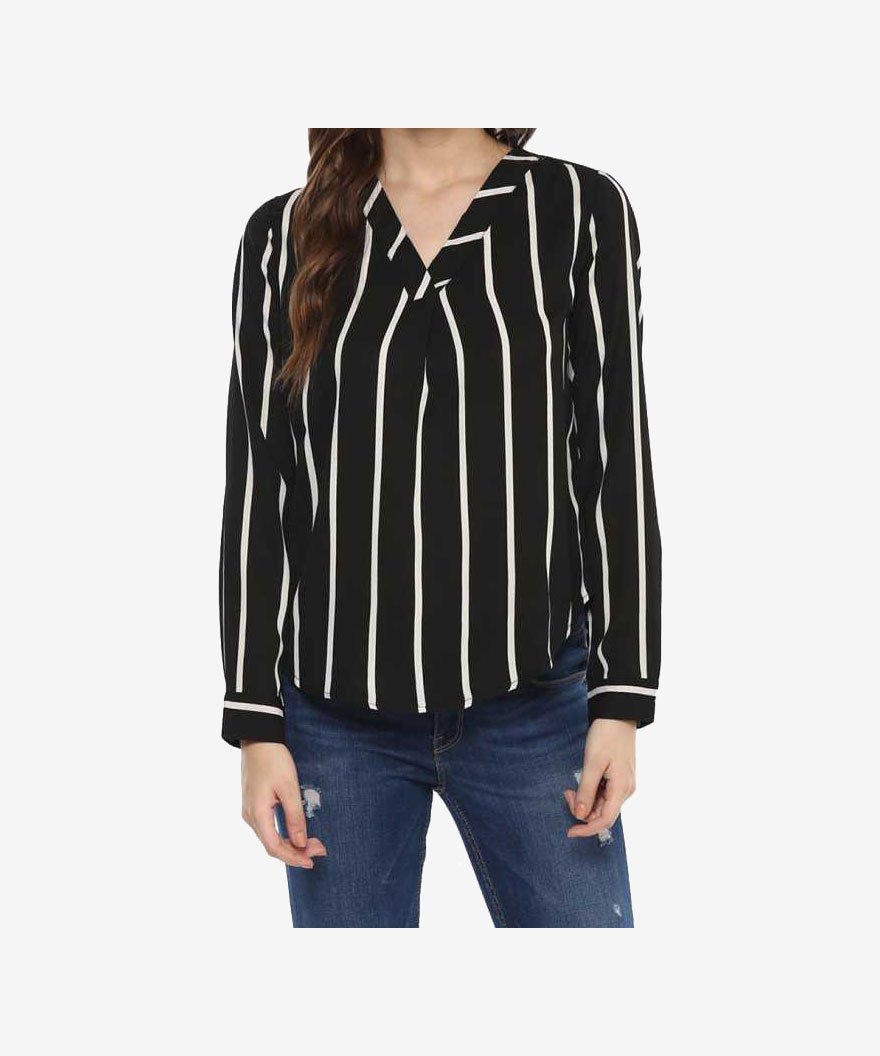 Formal Striped Women Top