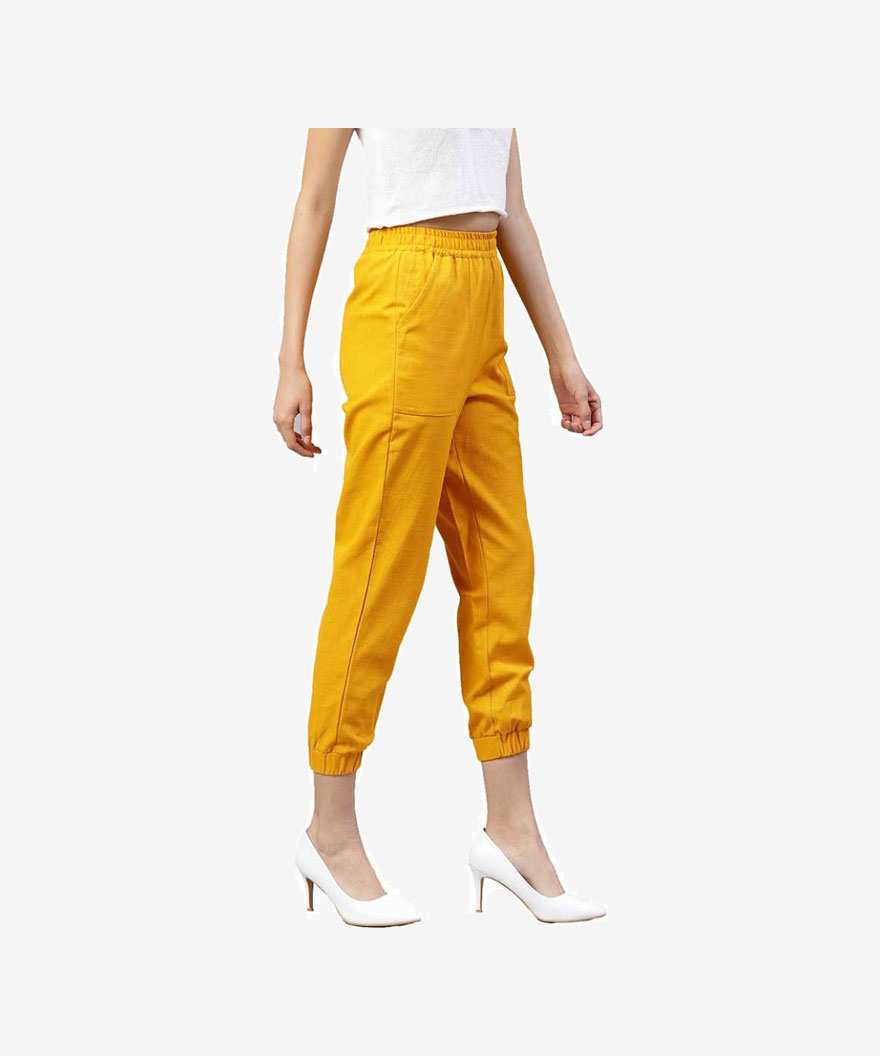 Women Cotton Blend Trousers Women Cotton Blend Trousers