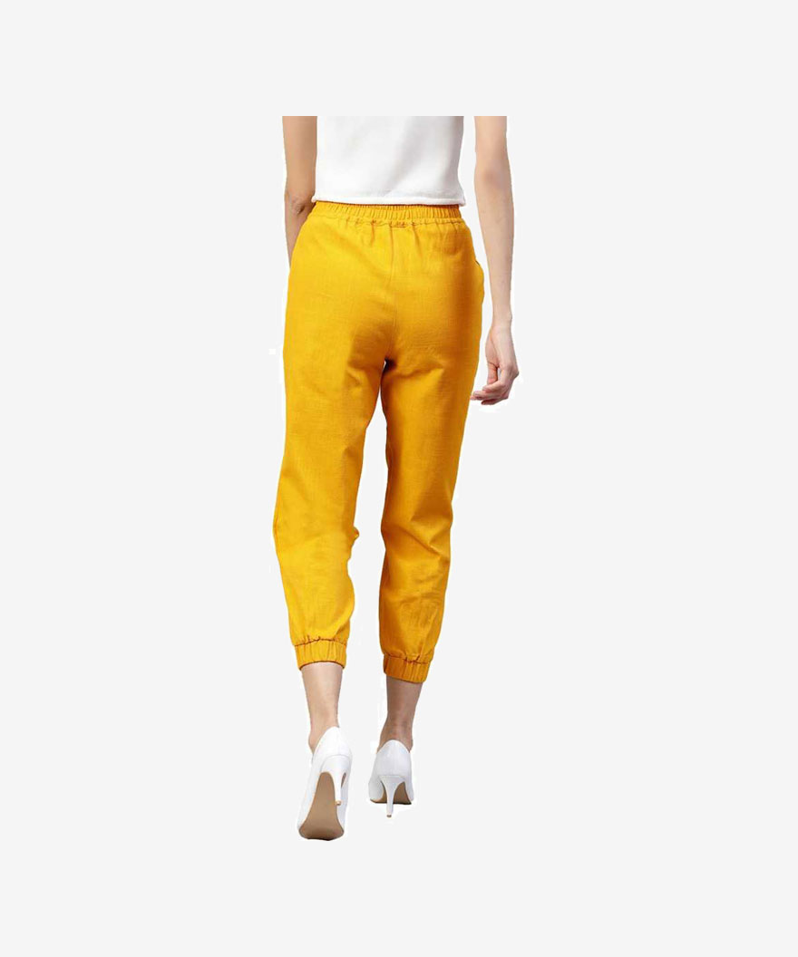Women Cotton Blend Trousers Women Cotton Blend Trousers